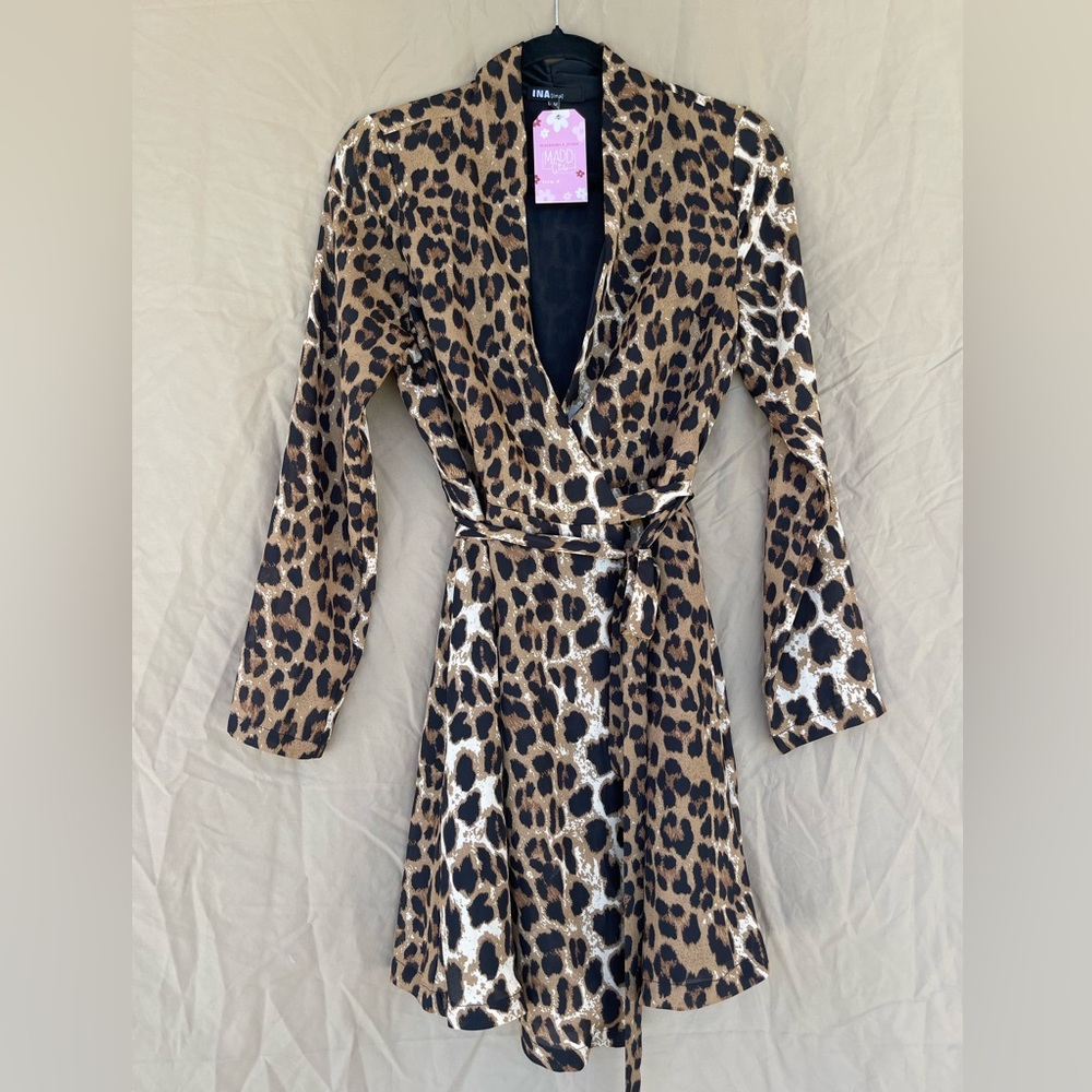 INA Leopard Wrap Dress